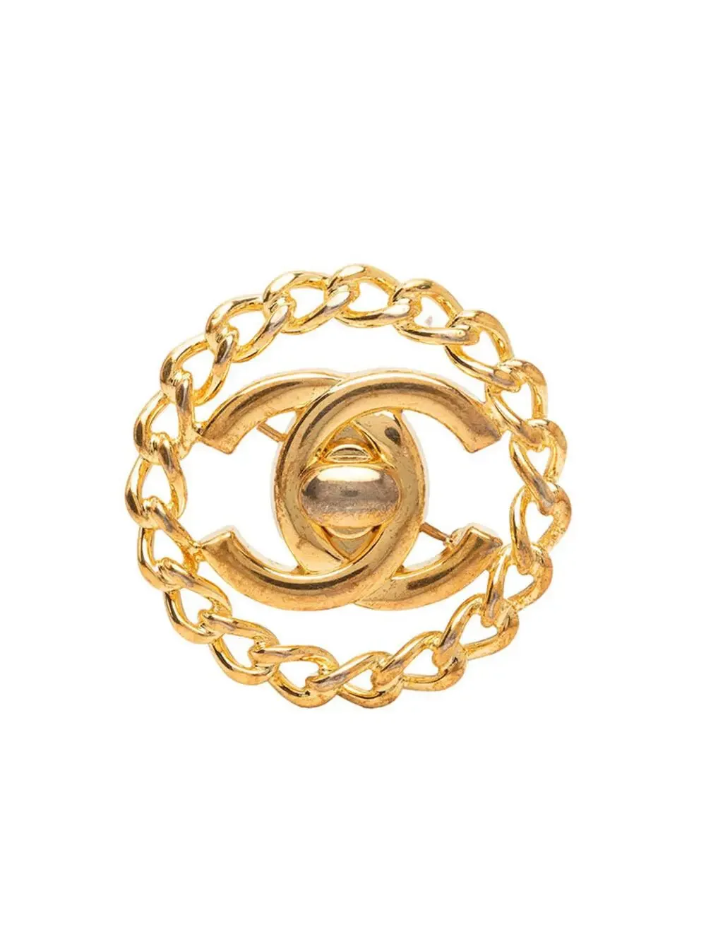 Chanel Cc Logo Turnlock Brooch Metal #327539C71B